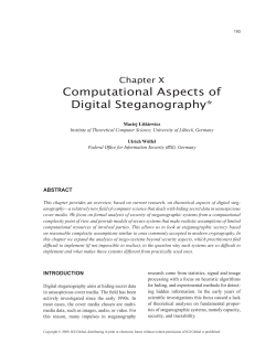 Computational Aspects of Digital Steganography*