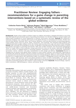 Engaging fathers recommendations for a game change in parenting