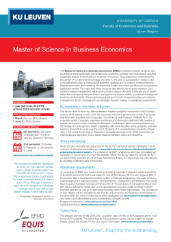 Master of Science in Business Economics