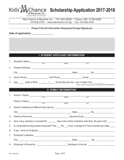 Scholarship Application 2017-2018