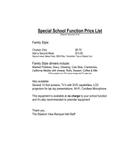 Special School Function Price List
