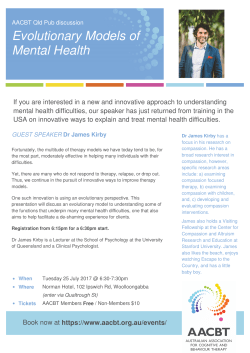 Evolutionary Models of Mental Health