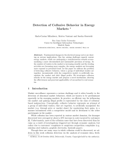 Detection of Collusive Behavior in Energy Markets