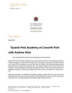 Press Release May 2012 `Guards Polo Academy at Coworth Park