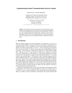 Argumentation-based Communication between Agents