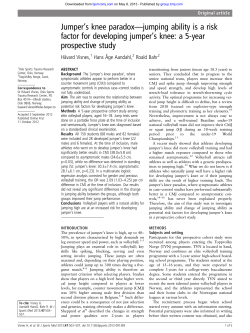 Jumper`s knee paradox&mdash;jumping ability is a risk factor for