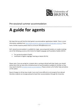 A guide for agents - University of Bristol