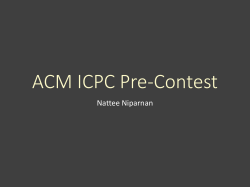 ACM ICPC Pre-Contest