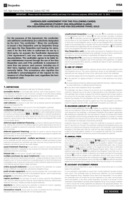 cardholder agreement for specific cards
