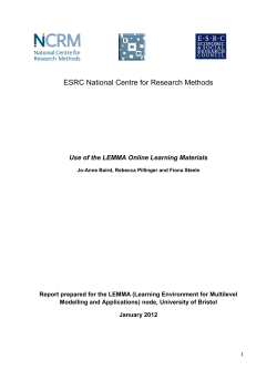 Use of the LEMMA Online Learning Materials