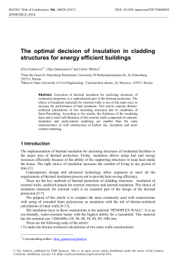 The optimal decision of insulation in cladding structures for energy