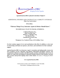 Additional Insured and Contractual Liability