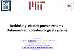 Ilic, Marija, Toward a Unified Modeling and Control for Sustainable