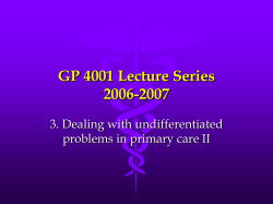 GP 4001 Lecture 3