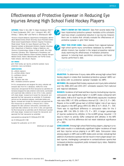 Effectiveness of Protective Eyewear in Reducing Eye Injuries Among