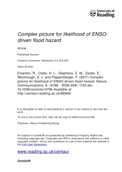 Complex picture for likelihood of ENSO