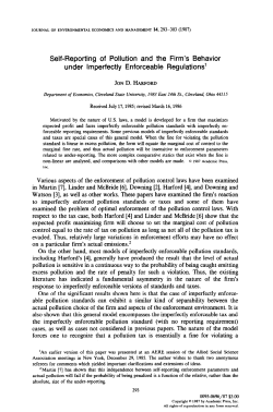 Self-Reporting of Pollution and the Firm`s Behavior under