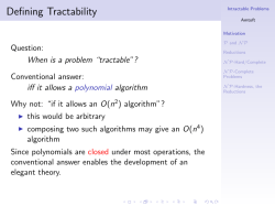 Intractable Problems