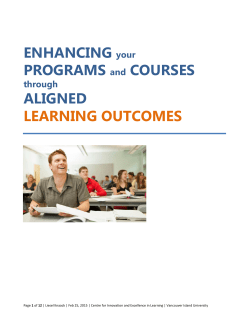 ENHANCING your PROGRAMS and COURSES ALIGNED