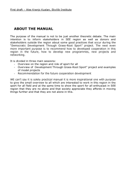 The SEE manual on cooperation - International Sport and Culture
