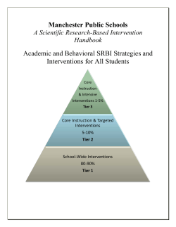 Manchester Public Schools Academic and Behavioral SRBI