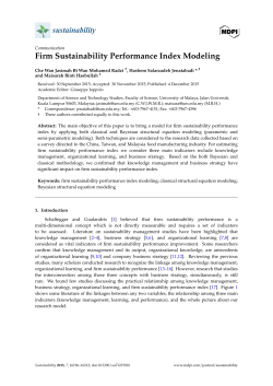 Firm Sustainability Performance Index Modeling