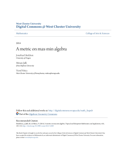 A metric on max-min algebra - Digital Commons @ West Chester