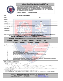 Head Coach Application