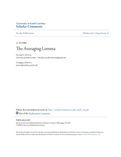 The Averaging Lemma - Scholar Commons