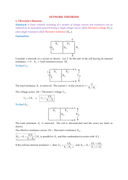 NETWORK THEOREMS 1. Thevenin`s theorem