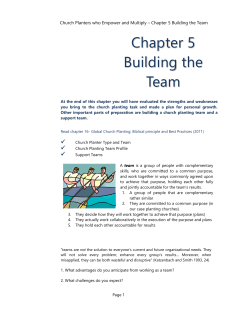 Chapter 5: Building the Team