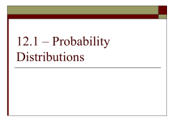 12.1 &ndash; Probability Distributions