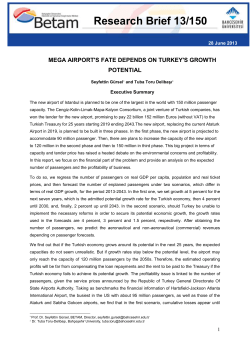 Operating Revenue and Cost Analysis for the New Istanbul Airport