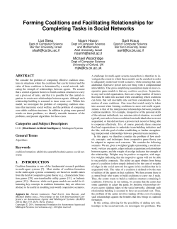 Forming Coalitions and Facilitating Relationships for Completing