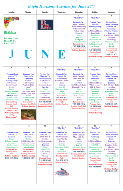 Broadview Activities for June 2013