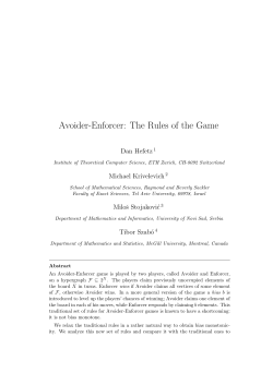 Avoider-Enforcer: The Rules of the Game - ETH