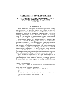 the changing nature of the law firm: amending model rule 5.4