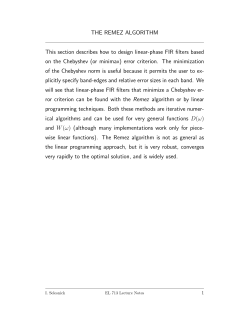 THE REMEZ ALGORITHM This section describes how to design