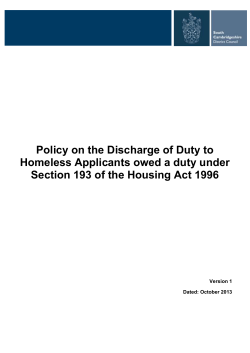 Discharge of Duty Policy - South Cambs District Council