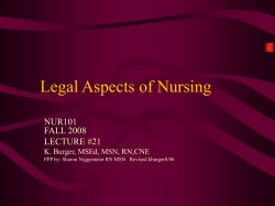 Legal Aspects of Nursing