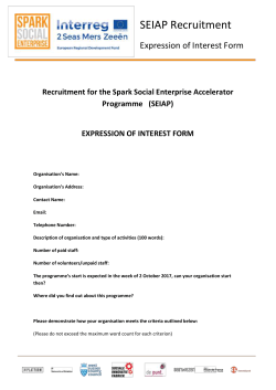 (SEIAP) EXPRESSION OF INTEREST FORM