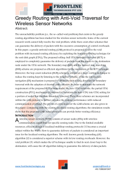 Greedy Routing with Anti-Void Traversal for Wireless Sensor Networks