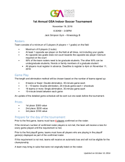 Rosters Game Play Prizes Prepare for the day of