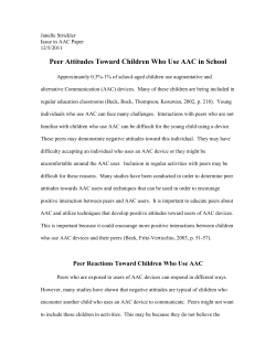 Peer Attitudes Toward Children Who Use AAC in School