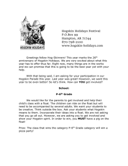 2017 Parade Registration Form