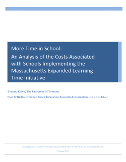 Cost Analysis of Expanded Learning Time Initiative