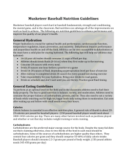 MHS Baseball Nutrition Guidelines