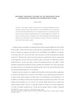 BOUNDED VARIATION CONTROL OF IT&circ;O