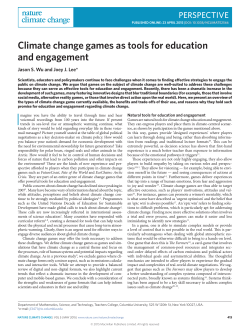 Climate change games as tools for education and