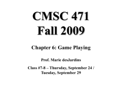 CMSC 471 - Game Playing